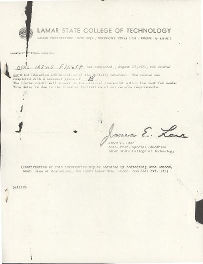 File:D169 Opal Elliott Lamar State College Course Completion Letter 27 Aug 1971.pdf