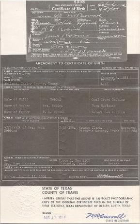 File:D197 Opal Robbins Birth Certificate 06 Jan 1911.pdf